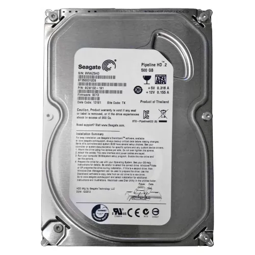 Seagate Pipeline 500GB 5900RPM SATA 3Gbps 8MB Cache 3.5 Inch Hard Disk 9GW132-012