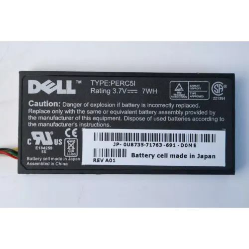 Dell PERC 5i SAS Raid Controller PCIe Battery 0U8735