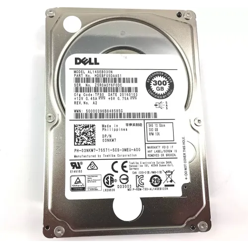 Dell AL13SEB300 300GB 10K RPM 2.5 Inch 6Gbps SAS Hard Disk OMTV7G/MTV7G