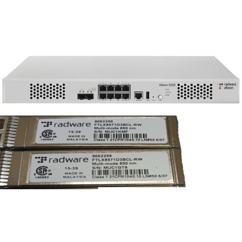 Radware Alteon NG 5208 Load Balancing Device 10 GigE with 2 SFP FTLX8571D3BCL-RW 10GBASE-SR/SW