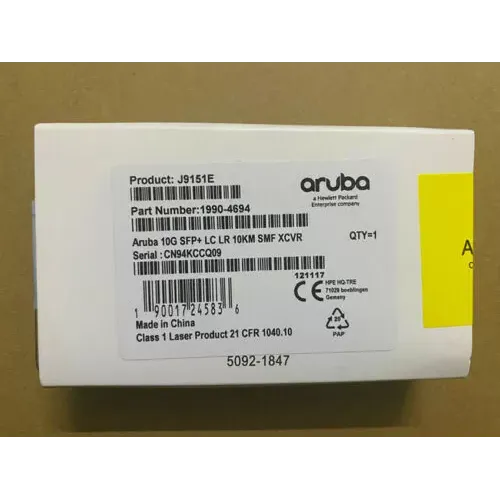 Aruba J9151E 10G SFP+ LC LR 10km SMF Transceiver