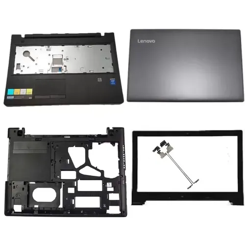 Lenovo G50 Z50 Series G50-80 Z50-70 LCD Top Cover Bezel Hinges with Touchpad Palmrest and Bottom Base Full Body Black