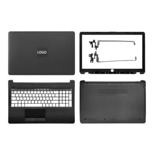 HP 15-DA 15-DB 15-DX 15-DR 250 G7 LCD Top Cover Bezel Hinges with Touchpad Palmrest and Bottom Base Full Body Assembly