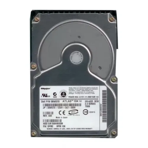 08W570 Dell 73gb 10k 3.5inch USCSI Server hard disk