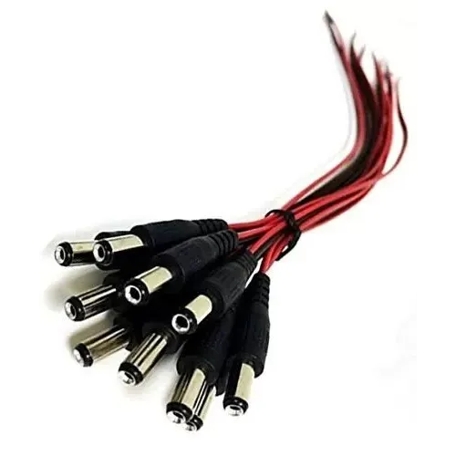 DC Connector for CCTV Camera 10 Pack to Connect Power Supply Cable Black