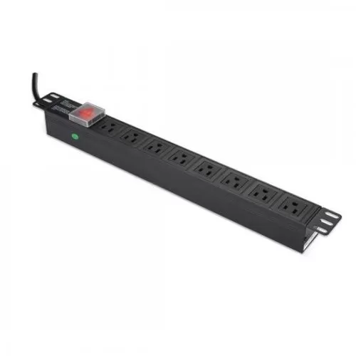 FS Single Phase 15A/125V Basic PDU 8 NEMA 5-15R Outlets NEMA 5-15P Plug 6.6ft Cable