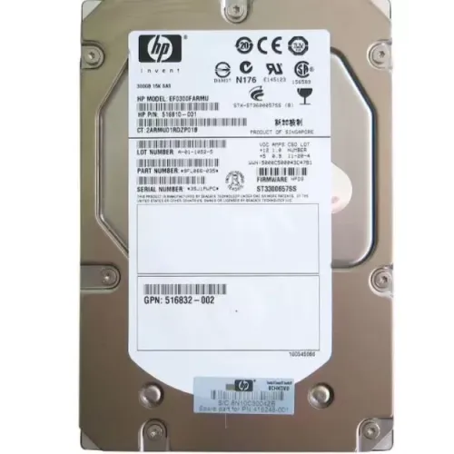 HP 516810-001 516810-001 HP 300GB 15K 6G LFF SAS Hard Drive