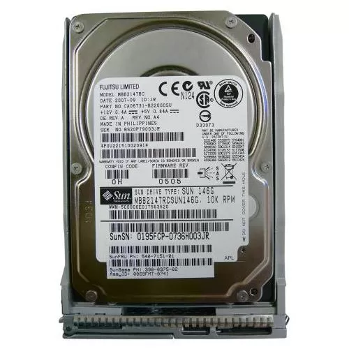 Sun 146GB 10000RPM 3.0 Gbps 2.5 16MB SAS Cache Hard Drive 390-0375-02