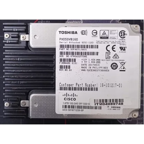 Toshiba 1.6TB 2.5 Inch 12Gbps SAS Hard Disk SDFAK01JAA01-CISCO