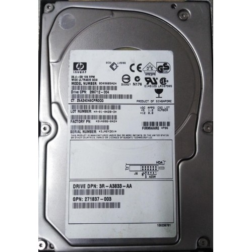 HP 36.4GB 10K RPM SCSI 3.5 Inch Hard Disk 286712-004