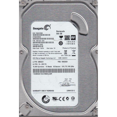 Seagate 500GB 3.5 Inch 7.2K RPM SATA Hard Disk 1BD142-541