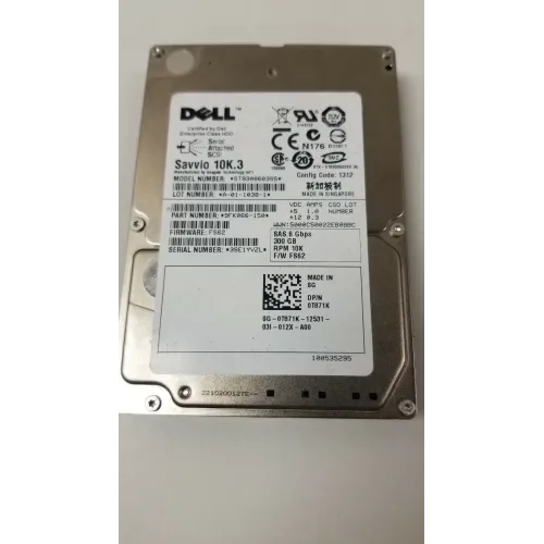 Dell 300GB 10k 6G 2.5inch SAS Hard Disk ST9300603SS 9FK066-150 T871K 0T871K