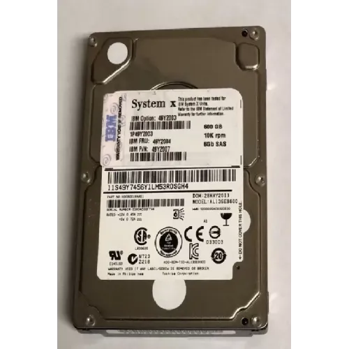 IBM X3650 600GB 10K RPM 6Gbps SAS 2.5 Inch Hard Disk Drive