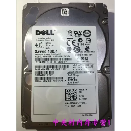 Dell 600GB SAS 10K 6Gbsp 2.5 Inch Hard Disk 9PN066-150 ST9600204SS 7T0DW 07T0DW