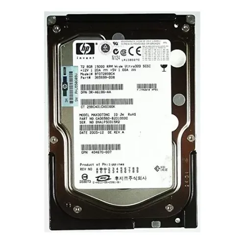 HP 72GB 15K RPM 3.5 Inch USCSI HDD 365699-008 404670-007 404731-001