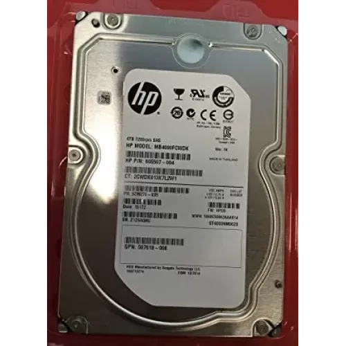 HP 4TB 7.2K 6G DP 3.5" SAS HDD MB4000FCWDK 695507-004 507618-007