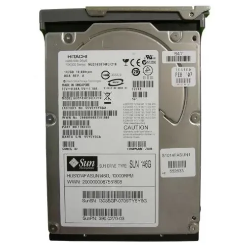 Sun 146GB 10K RPM 2G 3.5 Inch FC Hard Disk  390-0270-03 540-6572-01