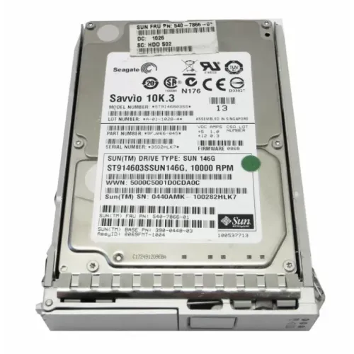 SUN 146GB 10K 6G 2.5" SAS Hard Drive 390-0324-02 540-7866-01