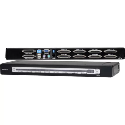 Belkin Omniview Pro3 USB Ps 2 16-port Kvm Switch Stackable With Full Kit and Ac Adapter F1da116z