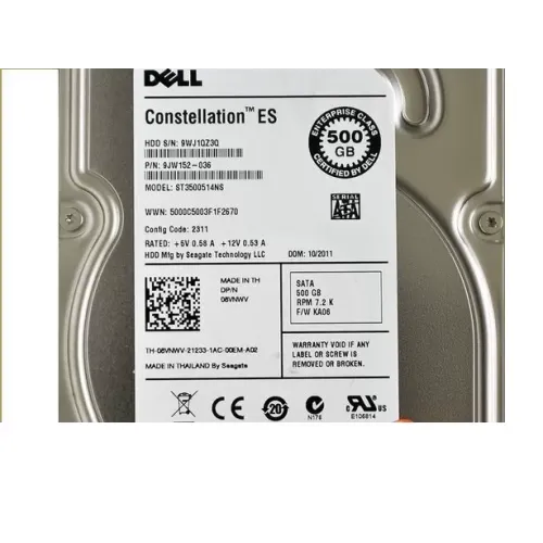 Dell 500GB 7.2k RPM 3Gbps 3.5 Inch SATA Hard Disk 08VNWV