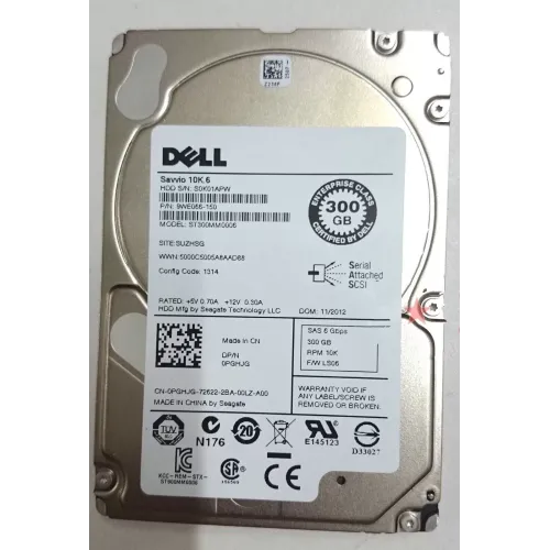 Dell 300GB 10K SAS 2.5 Inch 6Gbps Hard Disk 9WE066-150 0PGHJG