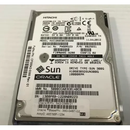 Hitachi Sun 300GB 6Gbps 10K SFF Hard Disk 390-0487-02 542-0388-01 0B25651 HUC106030CSS600