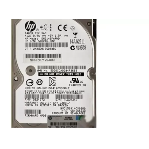 HP 146GB 15K 2.5 Inch SAS Hard Disk Drive EH0146FARWD 518216-002 507129-009