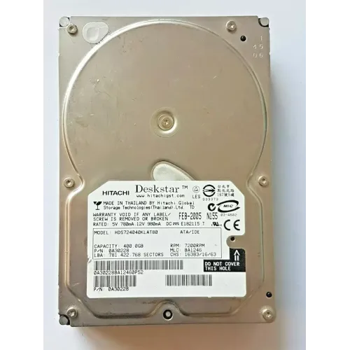 Hitachi 400GB 7200 RPM SATA 3.5 Inch Hard Disk 0A31463