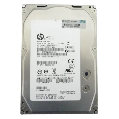 HP 450GB 15K RPM SAS 6Gbps 3.5 Inch Hard Disk 533871-002