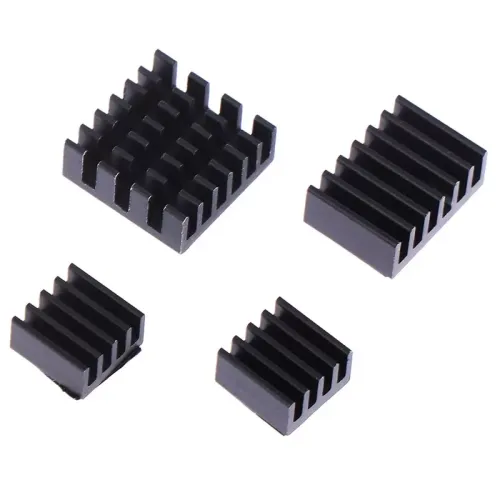 Black 4 in 1 Heat Sink Set Aluminum for Raspberry Pi 4B