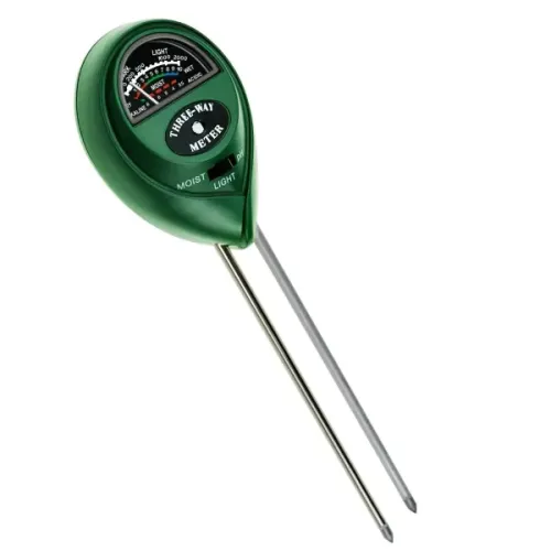 Three-Way Soil Meter For Moisture Light Intensity and pH Testing Meter