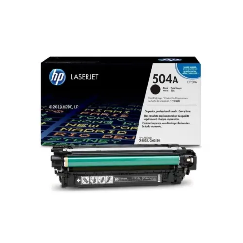 HP 504A Toner Cartridge, Black, CE250A Original (New Sealed Packed)