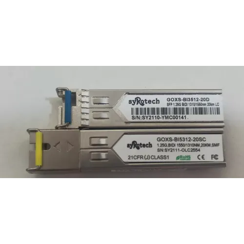 Syrotech 1.25G Bidi SFP 20 KM (1 Pair)-GOXS Bi3512-20D andGOXS-Bi5312-20SC)