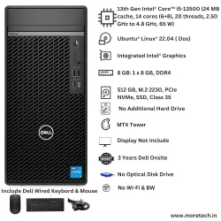 Dell OptiPlex 7010 Mini Tower (MT)-Intel Core i5 12th Gen | 8 GB DDR4 | 512 GB HDD+256 GB SSD | Dos | 3 Years Dell Onsite Warranty | Wi-Fi Inbuilt | Monitor